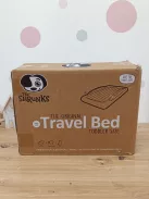 Felfújható utazóágy gyerekeknek 6 éves kortól, leesésgátlóval – bolyhosított légágy fehér/barna, 200 
x 110 cm OUTLET termék