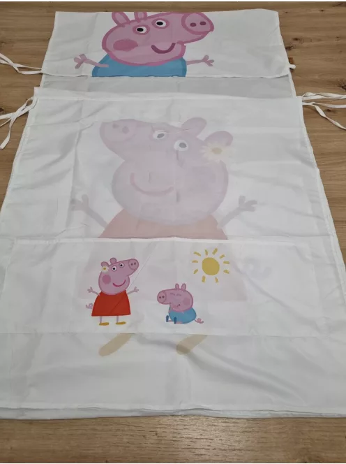 Roba Peppa Pig huzat Montessori házikó ágyhoz 90 × 200 cm – baldachinos kiegészítő 3 tárolózsebbel és tetőablakkal – fehér/rózsaszín OUTLET termék