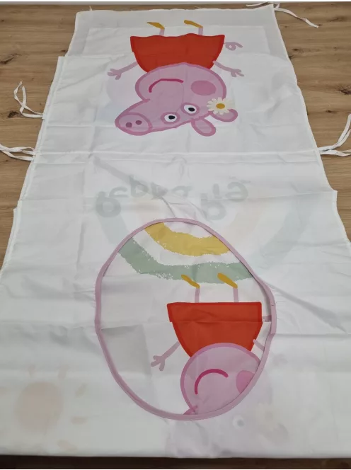 Roba Peppa Pig huzat Montessori házikó ágyhoz 90 × 200 cm – baldachinos kiegészítő 3 tárolózsebbel és tetőablakkal – fehér/rózsaszín OUTLET termék