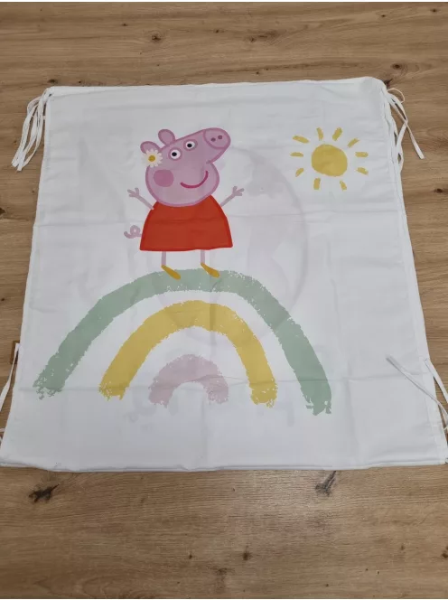 Roba Peppa Pig huzat Montessori házikó ágyhoz 90 × 200 cm – baldachinos kiegészítő 3 tárolózsebbel és tetőablakkal – fehér/rózsaszín OUTLET termék