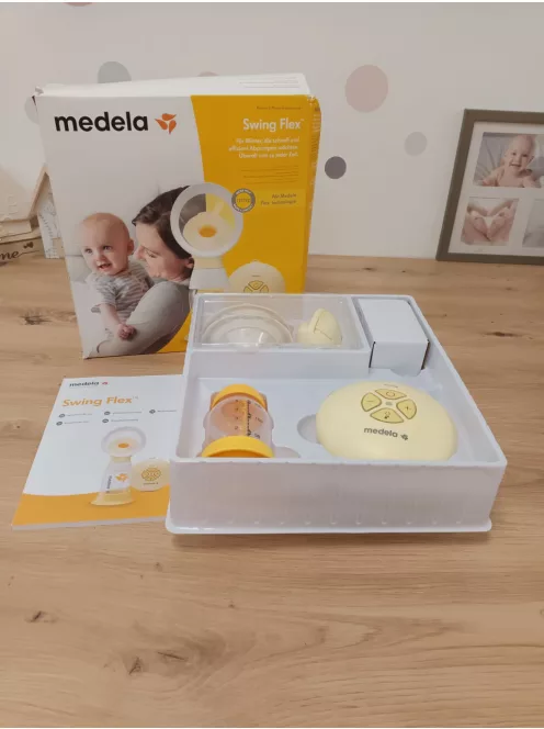 Medela Swing Flex elektromos mellszívó – kompakt kialakítás – PersonalFit Flex mellszívó tölcsérekkel és Medela OUTLET termék