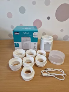   Chicco hordozható, multifunkciós cumisüveg-melegítő sterilizálóval, önsterilizáló, USB-C akkumulátoros, 7 adapterrel OUTLET termék