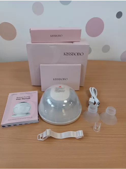 KISSBOBO K5 elektromos hordozható! mellszívó, 4 üzemmód, 19 fokozat, hands-free, erős 280 mmHg szívóerő, 
 (1 db / bézs) OUTLET termék
