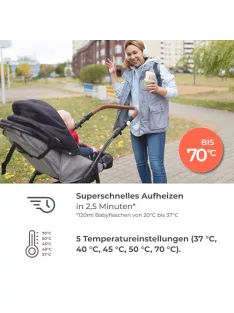   Nuvita vezeték nélküli cumisüveg-melegítő 70 °C – USB-ről tölthető, gyors melegítés 2,5 perc alatt, akár 6 órán át melegen tart OUTLET termék