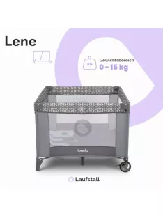   Lionelo Lene 2in1 utazóágy és járóka, születéstől 15 kg-ig, cipzáras oldalbejárat, gyors összecsukás, fékes kerekek, hordtáska OUTLET termék