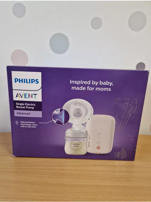 Philips AVENT elektromos egyes mellszívó, klinikai minőségű, a baba ritmusát követő szívás, 125 ml-es cumisüveg és melltartóbetétek, rózsaszín, 5 részes, SCF395/31 modell OUTLET termék