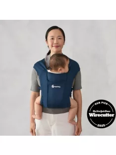   Ergobaby Embrace babahordozó újszülötteknek, 0–12 hónapos korig (3,2–11,3 kg), ergonomikus, 2 pozíciós babahordozó fej- és nyaktámasszal, csípőbarát M-tartással, Midnight Blue OUTLET termék