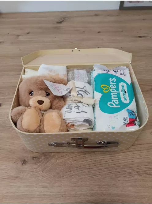 Babaváró ajándékkészlet dobozban – 12 darabos baba alapcsomag OUTLET termék