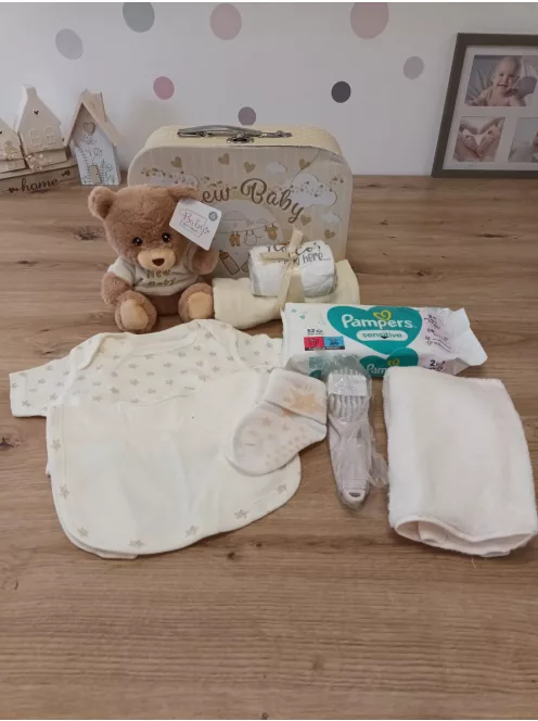 Babaváró ajándékkészlet dobozban – 12 darabos baba alapcsomag OUTLET termék