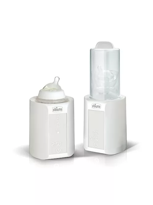 Chicco 2 az 1-ben bébiétel- és cumisüveg-melegítő, időzítő és kiolvasztó funkcióval, sterilizáló funkcióval, cumisüvegekhez és bébiételes üvegekhez is, multifunkciós, fehér OUTLET termék