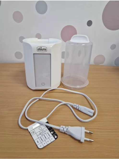 Chicco 2 az 1-ben bébiétel- és cumisüveg-melegítő, időzítő és kiolvasztó funkcióval, sterilizáló funkcióval, cumisüvegekhez és bébiételes üvegekhez is, multifunkciós, fehér OUTLET termék