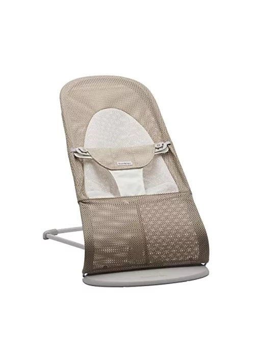 BabyBjörn Balance Soft baba pihenőszék, hálós anyag, szürke-bézs/fehér OUTLET termék