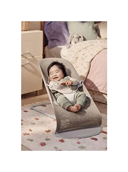 BabyBjörn Balance Soft baba pihenőszék, hálós anyag, szürke-bézs/fehér OUTLET termék