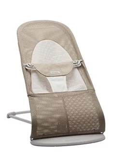   BabyBjörn Balance Soft babapihenőszék, hálós anyag, szürke-bézs/fehér OUTLET termék