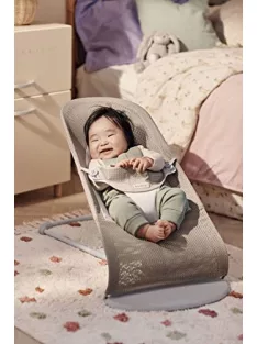   BabyBjörn Balance Soft babapihenőszék, hálós anyag, szürke-bézs/fehér OUTLET termék