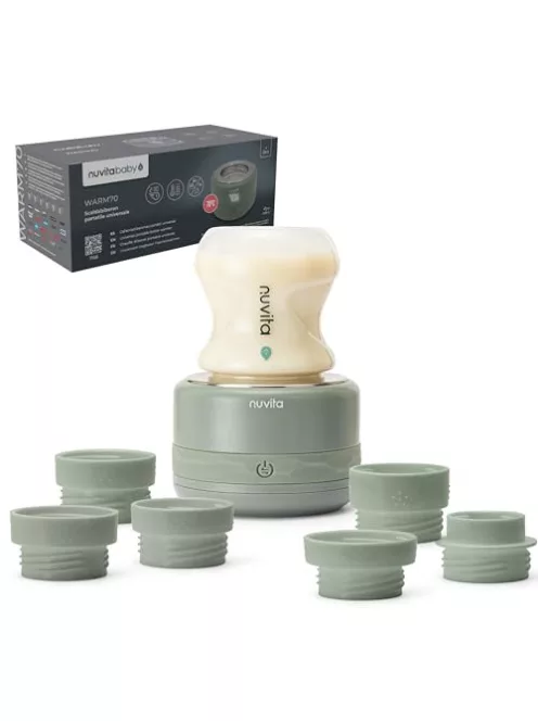 Nuvita vezeték nélküli cumisüveg-melegítő 70 °C – USB-ről tölthető, gyors melegítés 2,5 perc alatt, akár 6 órán át melegen tart OUTLET termék