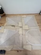 Járóka babáknak és kisgyermekeknek – 120x120x66 cm, légáteresztő hálós oldalakkal, bézs OUTLET termék
