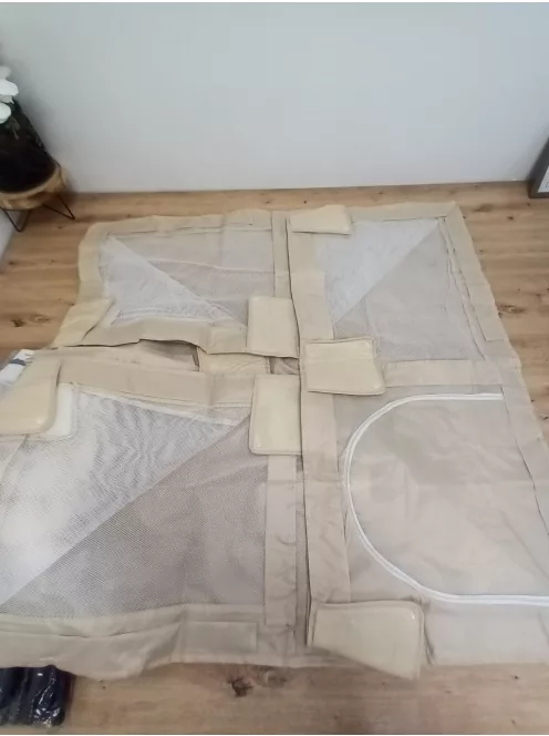 Járóka babáknak és kisgyermekeknek – 120x120x66 cm, légáteresztő hálós oldalakkal, bézs OUTLET termék