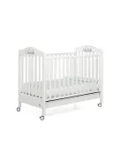 Foppapedretti  masszív bükkfa olasz gyerekágy állítható oldalráccsal, 131 x 73 x 108 cm, 27 kg, fehér OUTLET termék