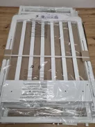 Foppapedretti  masszív bükkfa olasz gyerekágy állítható oldalráccsal, 131 x 73 x 108 cm, 27 kg, fehér OUTLET termék