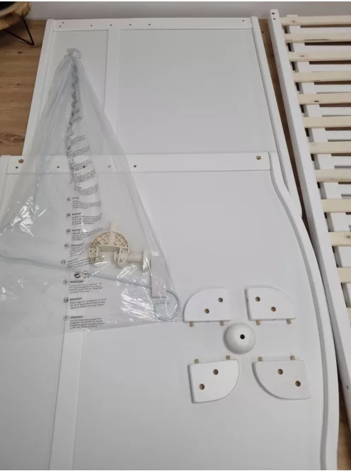Roba Little  kiságy, junior gyermekággyá állítható – 70 x 140 cm fehér + teljes textilszett csillag mintával – állítható magasságú OUTLET termék