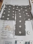 Roba Little  kiságy, junior gyermekággyá állítható – 70 x 140 cm fehér + teljes textilszett csillag mintával – állítható magasságú OUTLET termék
