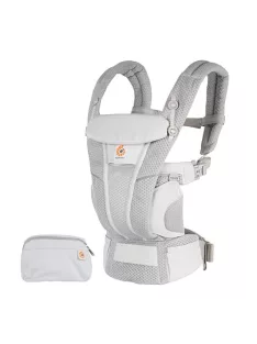   Ergobaby Omni Breeze ergonomikus babahordozó újszülött kortól 20 kg-ig, 4 hordozási pozícióval, szürke OUTLET termék