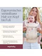 Ergobaby Omni Breeze ergonomikus babahordozó újszülött kortól 20 kg-ig, 4 hordozási pozícióval, szürke OUTLET termék