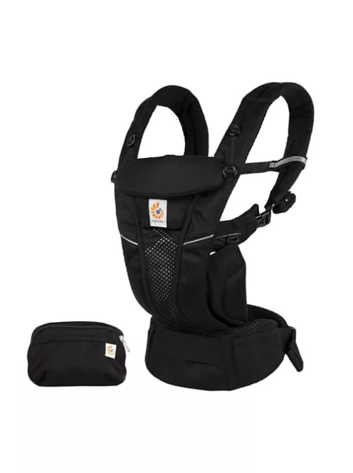 Ergobaby Omni Breeze babahordozó újszülötteknek, 4 hordozási pozíció, fekete OUTLET termék