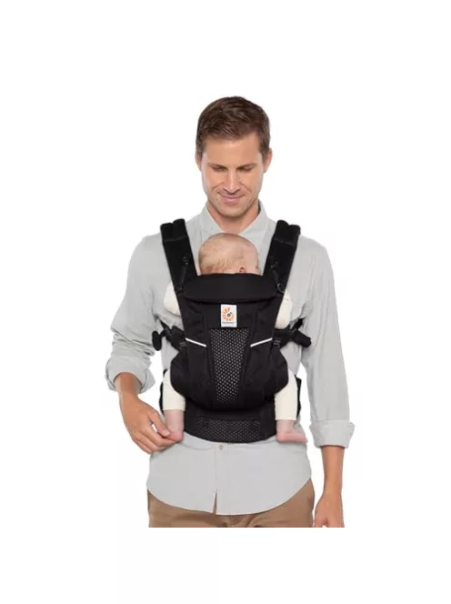 Ergobaby Omni Breeze babahordozó újszülötteknek, 4 hordozási pozíció, fekete OUTLET termék