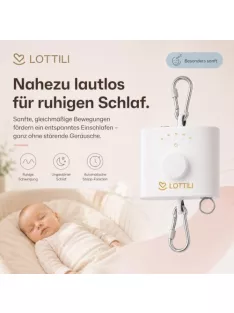   Lottili Elektromos motor baba rugós bölcsőhöz. hangtalan és öntanuló, időzítővel és folyamatos üzemmóddal OUTLET termék