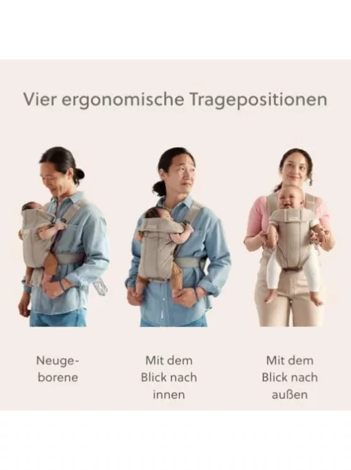 BABYBJÖRN Mini babahordozó 3D Mesh, bézs színű OUTLET termék