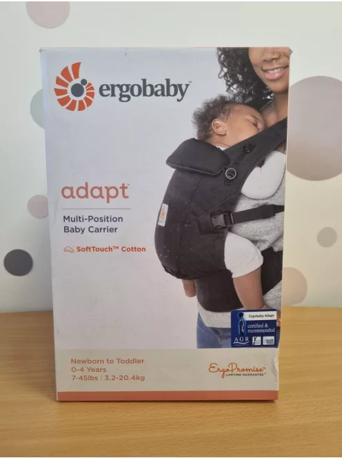 Ergobaby Adapt babahordozó újszülöttkortól, 0–48 hónap fekete szìnű OUTLET termék