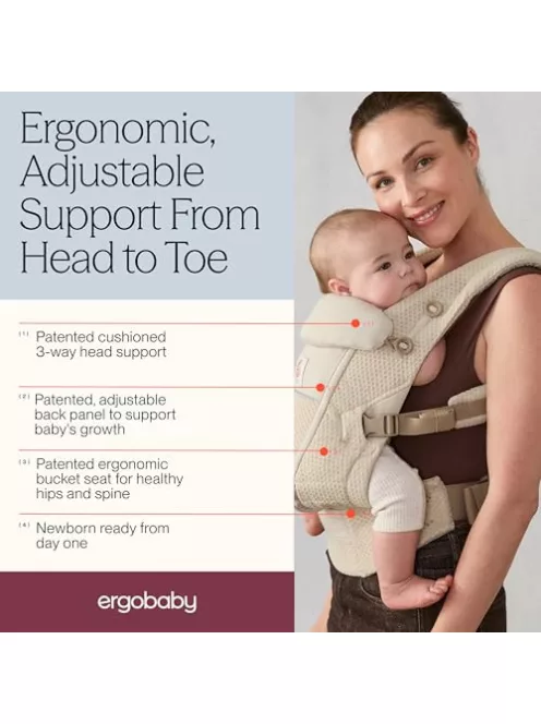 Ergobaby Adapt babahordozó újszülöttkortól, 0–48 hónap fekete szìnű OUTLET termék