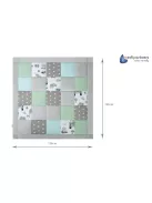 Medi Partners játszószőnyeg babáknak, 100% pamut, 120x120 cm – vastag, puha járókabetét, minky-vafli babatakaró (Mint Zoo) OUTLET termék