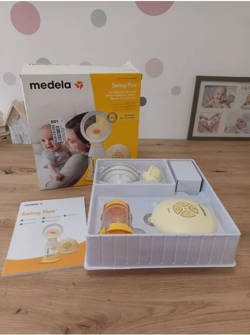 Medela Swing Flex elektromos mellszívó – kompakt kialakítás – PersonalFit Flex mellszívó tölcsérekkel és Medela OUTLET termék