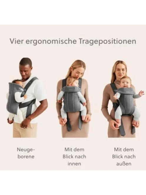 BABYBJÖRN Mini babahordozó, 3D Jersey, sötétszürke OUTLET termék