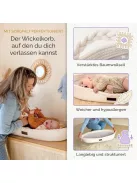 Pelenkázó babakosár utazó pelenkázó alátéttel – puha, hordozható, vízlepergető huzattal, OUTLET termék