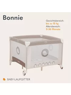   LIONELO BONNIE járóka 15 kg-ig, születéstől 36 hónapos korig, 100 x 96 cm OUTLET termék