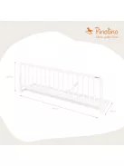PINOLINO Comfort ágyrács, fa leesésgátló rács gyerekágyhoz és szülői ágyhoz, tömör bükk, szerelés nélküli, matrac alá, összekötő hevederrel, 19 cm-ig, 115 x 32 x 40 cm, fehér lakkozott OUTLET termék