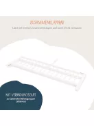 PINOLINO Comfort ágyrács, fa leesésgátló rács gyerekágyhoz és szülői ágyhoz, tömör bükk, szerelés nélküli, matrac alá, összekötő hevederrel, 19 cm-ig, 115 x 32 x 40 cm, fehér lakkozott OUTLET termék