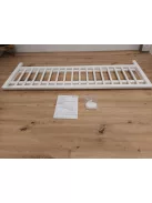 PINOLINO Comfort ágyrács, fa leesésgátló rács gyerekágyhoz és szülői ágyhoz, tömör bükk, szerelés nélküli, matrac alá, összekötő hevederrel, 19 cm-ig, 115 x 32 x 40 cm, fehér lakkozott OUTLET termék