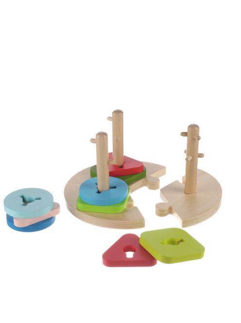 Zopa fa játék puzzle geometriai formák montessori