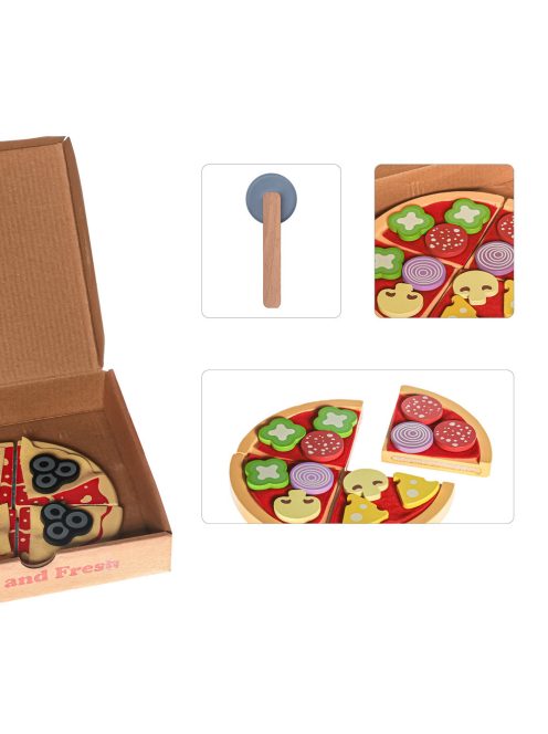 Zopa fa játék pizza dobozban
