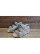 Asso lányka bőr szandál-rózsaszín-szürke cicás 21-es méret