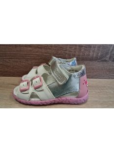 Asso lányka bőr szandál fehér virágos 23-as méret