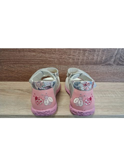 Asso lányka bőr szandál fehér virágos 23-as méret