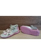 Asso lányka bőr szandál fehér virágos 23-as méret