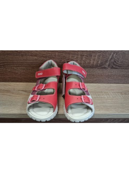 Asso bőr lányka szandál fehér-rózsaszín méhecskés 29-es méret