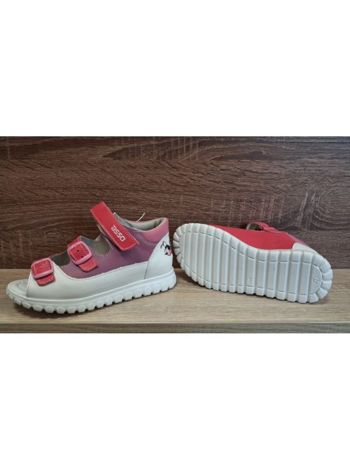 Asso bőr lányka szandál fehér-rózsaszín méhecskés 29-es méret